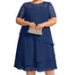 👗 50 % RABATT NU! 🌸 Women's Elegant Plus Size Tiered Dress – spetsdetaljer, hög midja & perfekt för alla tillfällen ✨