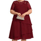 👗 50 % RABATT NU! 🌸 Women's Elegant Plus Size Tiered Dress – spetsdetaljer, hög midja & perfekt för alla tillfällen ✨