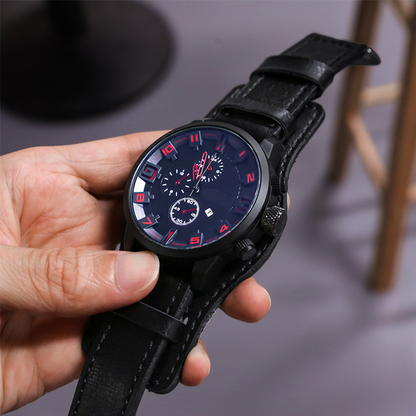 ⌚ 50 % RABATT NU! 💼 Herr casual kvartsur med stor urtavla – sportig design, konstläder & 3 färger ✨