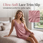 🌙 50% RABATT NU! 👗 Damnattkjol med Spetsdetaljer & V-ringning – Ultramjuk Modal & Lös Passform – Perfekt för Avkoppling & Sömn – Elegant & Bekväm 🌸