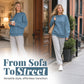 👚 50 % RABATT NU! ☁️ Oversized-tröja med rund hals för dam – mysig, rymlig & perfekt för avslappnade dagar ✨