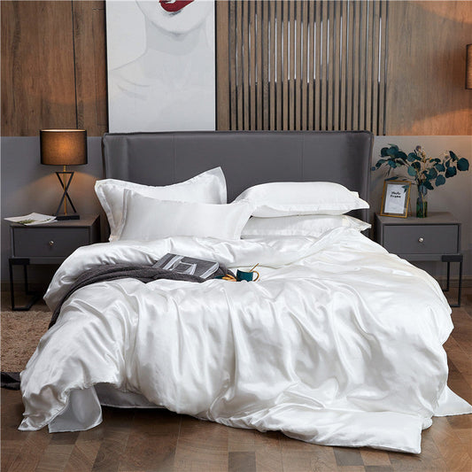🛏️ 50 % RABATT NU! 🌙 Luxury pure mulberry silk sängkläder set med 4 delar – 25 momme, hypoallergen & temperaturreglerande – perfekt för känslig hud 💤