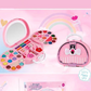 💄 50 % RABATT NU! 🎀 Tvättbar sminkleksaksset för barn med bärbar rosa handväska – säkra formler, vikbara paletter & komplett kit – perfekt present för små fashionistas ✨