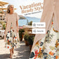 👗 50 % RABATT NU! 🌸 Casualklänning med blommönster i lager-på-lager-stil – tvådelad look, ledig passform & asymmetrisk fåll – perfekt för semester ✨