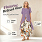 👗 50 % RABATT NU! 🌸 Casualklänning med blommönster i lager-på-lager-stil – tvådelad look, ledig passform & asymmetrisk fåll – perfekt för semester ✨