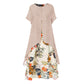 👗 50 % RABATT NU! 🌸 Casualklänning med blommönster i lager-på-lager-stil – tvådelad look, ledig passform & asymmetrisk fåll – perfekt för semester ✨