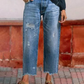 👖 50 % RABATT NU! ✨ Dam retro croppad raka ben jeans – fransad fåll, premiumdenim & tidlös vintagecharm 🦋