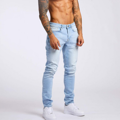 👖 50 % RABATT NU! ✨ Jeans med hög elasticitet för män – fyrvägstöjning, slank silhuett & heldagskomfort – perfekt för aktiv vardag 💪