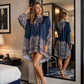 👗 50 % RABATT NU! 🦋 Dam vintage blommig hög krage cape-klänning – flytande silhuett, boho-print & eleganta ärmar – perfekt för fest och semester 🌺