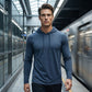 🏃 50 % RABATT NU! ☀️ Pro-Favorit herr andningsbar långärmad huvtröja – polyester, UV-skydd & raglanärmar – perfekt för utomhusaktivitet 🌿