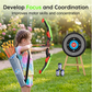 🏹 50 % RABATT NU! ✨ Kids bow and arrow archery toy set – LED-ljus, mjuka sugkoppspilar & justerbart pilkoger – perfekt för aktiva barn 🎯