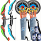 🏹 50 % RABATT NU! ✨ Kids bow and arrow archery toy set – LED-ljus, mjuka sugkoppspilar & justerbart pilkoger – perfekt för aktiva barn 🎯