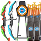 🏹 50 % RABATT NU! ✨ Kids bow and arrow archery toy set – LED-ljus, mjuka sugkoppspilar & justerbart pilkoger – perfekt för aktiva barn 🎯