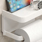 🧻 50 % RABATT NU! 📦 Wall-Mounted Toilet Paper Holder with Storage Shelf – borrfri installation, förvaringsfack & vattentålig PP – perfekt för badrummet 🚿