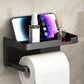 🧻 50 % RABATT NU! 📦 Wall-Mounted Toilet Paper Holder with Storage Shelf – borrfri installation, förvaringsfack & vattentålig PP – perfekt för badrummet 🚿