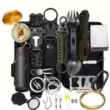 ⛑️ 50 % RABATT NU! 🧭 Emergency survival gear & equipment kit – komplett med kompass, tubkikare & termofilt – perfekt för utomhusäventyr 🌲