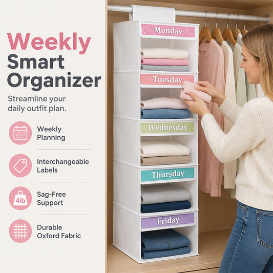 👕 50 % RABATT NU! 🧺 5-facks hängande garderobsorganizer – platsbesparande, robust & mångsidig – perfekt för kläder, accessoarer & skor 🏠