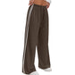 👖 50 % RABATT NU! 🌸 Dambyxor med vida ben – mjukt fall, hög midja & sportig sidorand – perfekt för yoga, resor och vardag 🧘‍♀️