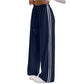 👖 50 % RABATT NU! 🌸 Dambyxor med vida ben – mjukt fall, hög midja & sportig sidorand – perfekt för yoga, resor och vardag 🧘‍♀️