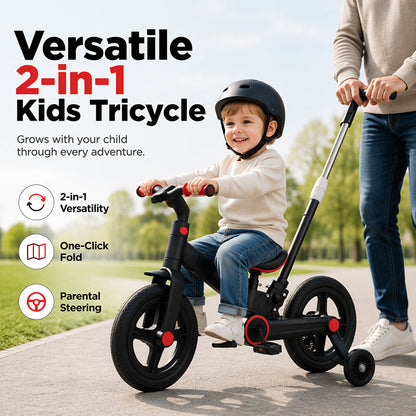 🚲 50 % RABATT NU! 🧒 4-i-1 omvandlingsbar barncykel – balanscykel, barnvagn & trehjuling – växer med barnet från 10 månader till 4 år 🛡️