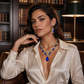 📿 50 % RABATT NU! ✨ Set med halsband och örhängen med glittrande droppformade hängsmycken – strassdetaljer, matchande design & lätt att bära – perfekt för bröllop och fest 💎