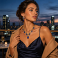 📿 50 % RABATT NU! ✨ Set med halsband och örhängen med glittrande droppformade hängsmycken – strassdetaljer, matchande design & lätt att bära – perfekt för bröllop och fest 💎