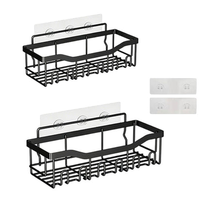 🧴 50 % RABATT NU! 🚿 Borrfritt badrumshyllset – verktygsfri installation, rostfritt kolstål & 90° hörnpassning – perfekt för hyresgäster och husägare 🏠