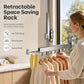 🧺 50 % RABATT NU! ✨ Utrymmesbesparande torkställning – utdragbar, vakuumfrigöring & 90° vikfunktion – perfekt för badrum, balkonger och kök 🏠