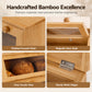 🍞 50 % RABATT NU! 🎋 Bamboo double-layer bread storage box – naturlig bambu, dubbellager vertikal kapacitet & handgjord kvalitet – perfekt för köksförvaring 🏡