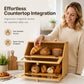 🍞 50 % RABATT NU! 🎋 Bamboo double-layer bread storage box – naturlig bambu, dubbellager vertikal kapacitet & handgjord kvalitet – perfekt för köksförvaring 🏡