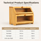 🍞 50 % RABATT NU! 🎋 Bamboo double-layer bread storage box – naturlig bambu, dubbellager vertikal kapacitet & handgjord kvalitet – perfekt för köksförvaring 🏡