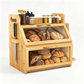 🍞 50 % RABATT NU! 🎋 Bamboo double-layer bread storage box – naturlig bambu, dubbellager vertikal kapacitet & handgjord kvalitet – perfekt för köksförvaring 🏡