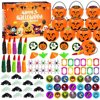🎃 50 % RABATT NU! 🦇 Halloween leksaksset för festpåsar – pumpa, fladdermöss & spooky design – perfekt för fester, klassrum och godispåsar 👻