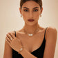 💎 50 % RABATT NU! ✨ Elegant smyckesset med strass, 4 delar – halsband, örhängen, armband & ring – perfekt för bröllop och fester 🎀