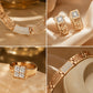 💎 50 % RABATT NU! ✨ Elegant smyckesset med strass, 4 delar – halsband, örhängen, armband & ring – perfekt för bröllop och fester 🎀