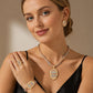 💎 50 % RABATT NU! ✨ Elegant smyckesset med strass, 4 delar – halsband, örhängen, armband & ring – perfekt för bröllop och fester 🎀