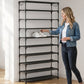 👟 50 % RABATT NU! 🏠 10-tier vertical shoe rack organizer – platsbesparande, stor kapacitet & bonus sidokrokar – perfekt för hallen och garderoben ✨