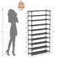 👟 50 % RABATT NU! 🏠 10-tier vertical shoe rack organizer – platsbesparande, stor kapacitet & bonus sidokrokar – perfekt för hallen och garderoben ✨