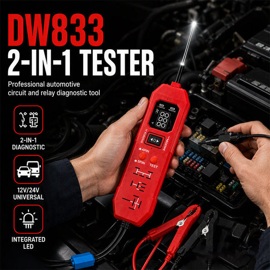 ⚡ 50 % RABATT NU! 🔧 2-i-1 fordonskretstest & relätestare med digital display – professionell, universell & robust – perfekt för bilar och lastbilar 🚗