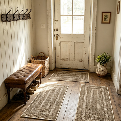 🧶 50 % RABATT NU! ✨ Elegant vävd köksmatta – snabb vätskeupptagning, halksäker & slitstark – perfekt för kök, hall och tvättstuga 🏠