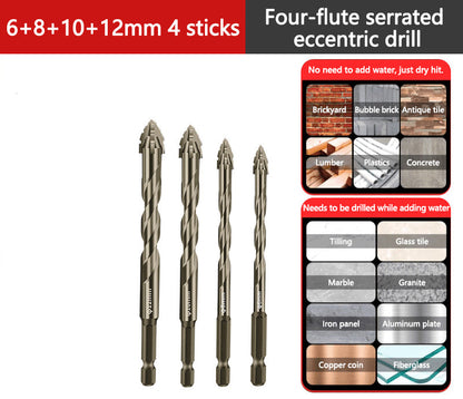 🔩 50 % RABATT NU! 🛠️ Excentrisk fyrflöjtsborr för keramik, glas, marmor & metall – HSS-stål, mångsidig & hållbar 💎