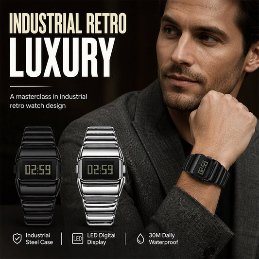 ⌚ 50 % RABATT NU! ✨ Lyxig digitalur – polerat metall, tydlig display & heldagskomfort – perfekt för kontor, vardag och kväll 💼