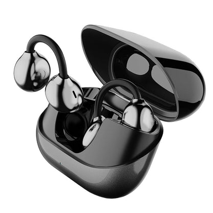 🎧 50 % RABATT NU! 🎵 Open-ear wireless clip-on earbuds – bekväm C-form, 13mm titanium & Bluetooth 6.0 – perfekt för träning och pendling 🏃