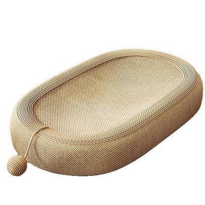 🐱 50 % RABATT NU! 🛏️ Wear-resistant sisal cat scratcher bed – repa, sova & leka – rymlig oval form + kattleksak – rädda din soffa! 🧶