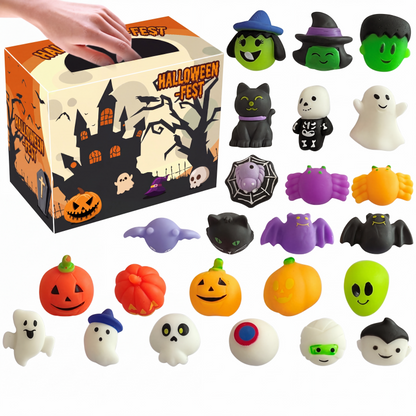 🎃 50 % RABATT NU! 🧸 Mjuk klämkomfort – squishy-leksaker i Halloween-tema – perfekt för festpåsar, klassrum och bus eller godis 👻