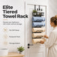🚪 50 % RABATT NU! 🛁 Handdukshållare för dörr med förvaringshylla – borrfri badrumsorganisör – perfekt för kakel och hyresrätter 🏠