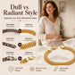 ✨ 50 % RABATT NU! 💛 14K gold-plated wide woven mesh bracelet – chunky link, elegant & glänsande – perfekt för vardag och fest 🎀