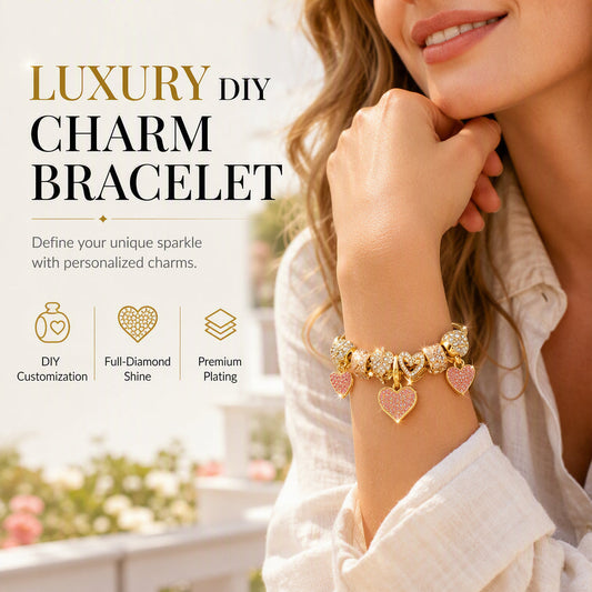 💎 50 % RABATT NU! ✨ DIY beaded detachable heart charm bracelet – personlig design, högkvalitativa strass & justerbar – perfekt för unika accessoarer 🎀