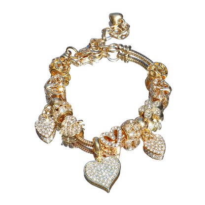 💎 50 % RABATT NU! ✨ DIY beaded detachable heart charm bracelet – personlig design, högkvalitativa strass & justerbar – perfekt för unika accessoarer 🎀