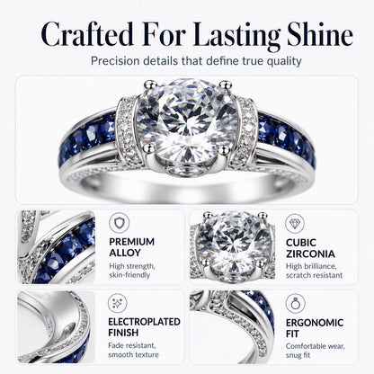 💍 50 % RABATT NU! ✨ Elegant cocktailring med kubisk zirkonia – strålande glans, tidlös design & perfekt för fest och vardag 🎀